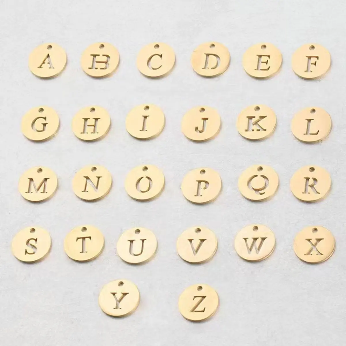 10 pcs/lot 26 Gold Color Capital Letter DIY Pendant Stainless Steel Alphabet Charm for Necklace Bracelet Earring Jewelry Making