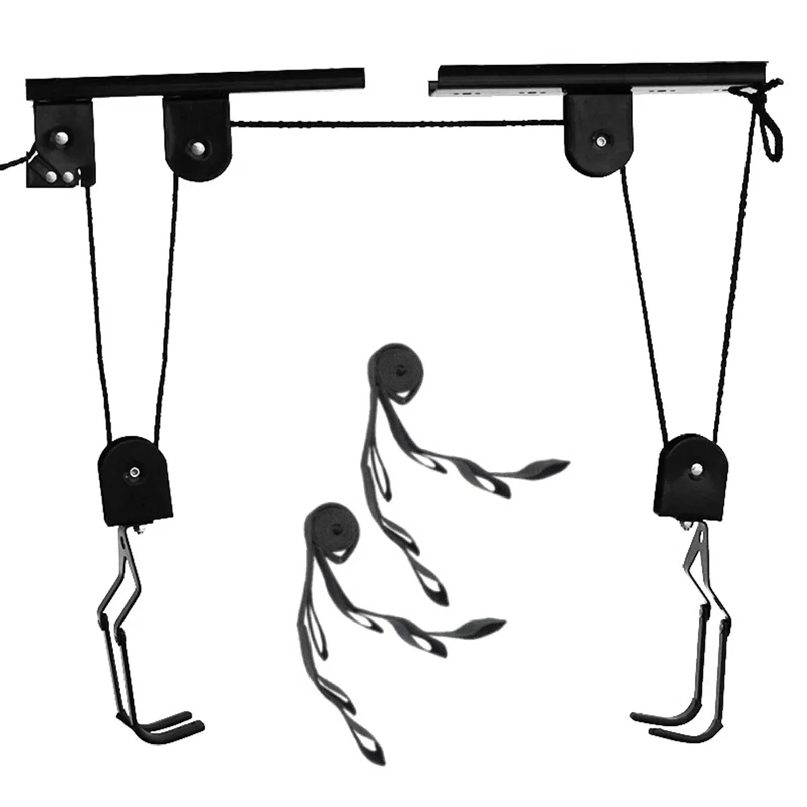 AliExpress NONE Bicycle Hoist Garage Storage Bike Lift Pulley System with 60kg Bearing Overhead Bike Rack Heavy Duty Ceiling Bicycle Hanger