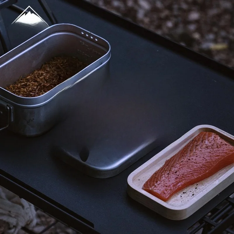 CAMPINGMOON Outdoor Camping Aluminiowe pudełko na drugie śniadanie Siatka dolna, gruba siatka do gotowania na parze ze stali nierdzewnej do piknikiu, wysokie plastry do gotowania na parze — zdjęcie 2
