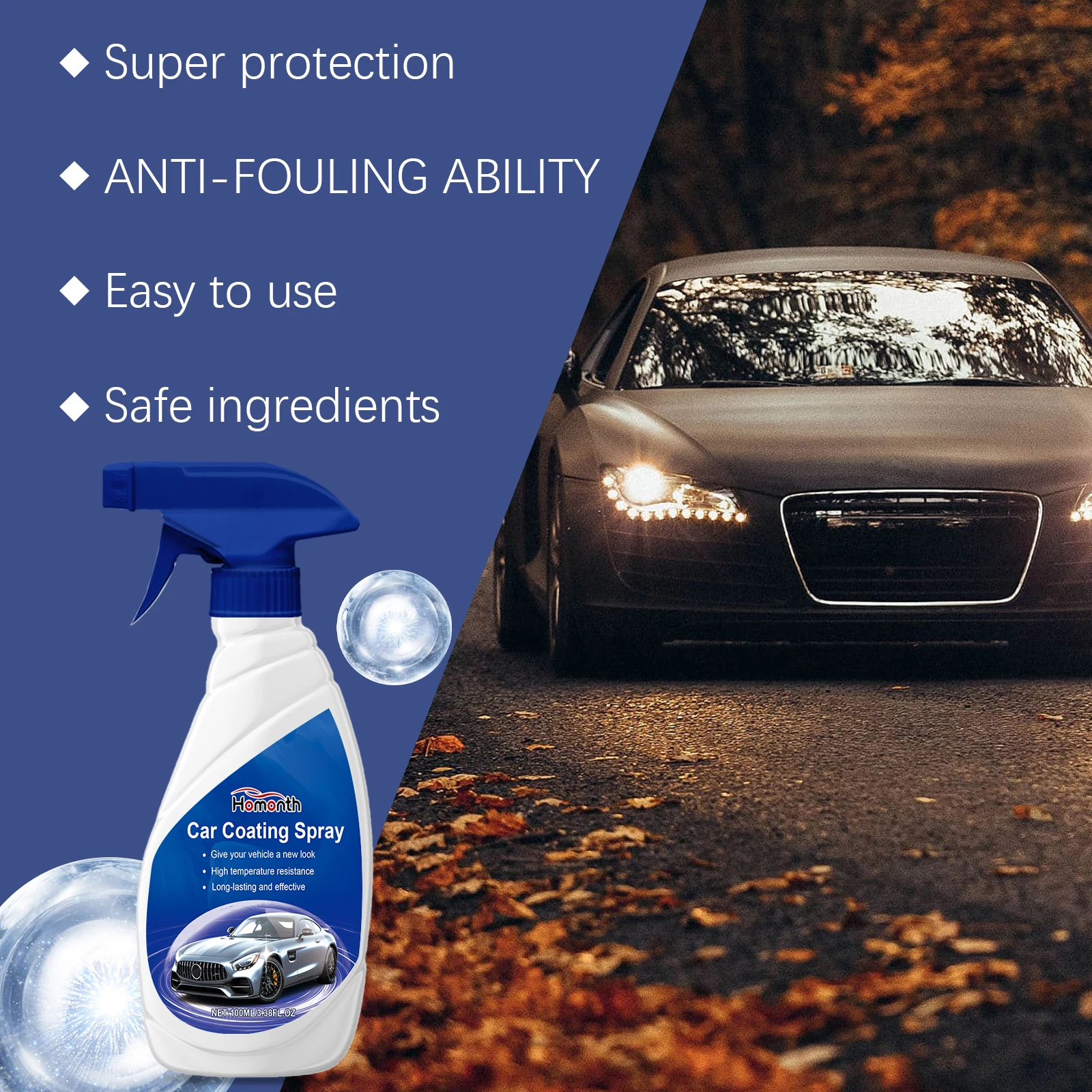 2PCS Homonth Car Coating Agent, Protect Car Paint, Improve Gloss, Anti-fouling, Clean and Refurbished Car Coating Agent