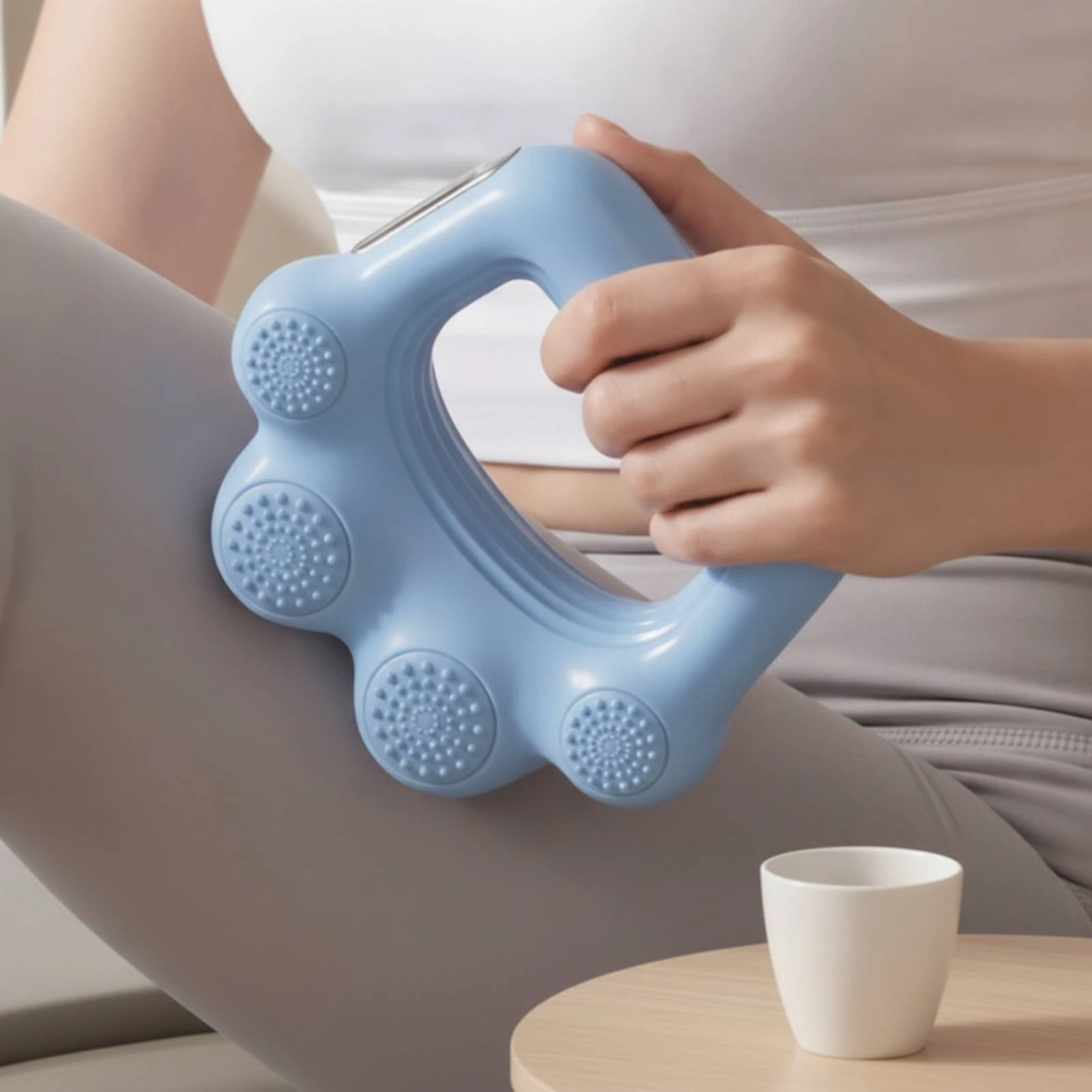 

Portable High Frequency Vibrating Fascia Massage Ring With Adjustable Binding Strap Yoga Massager For Fitness Workout