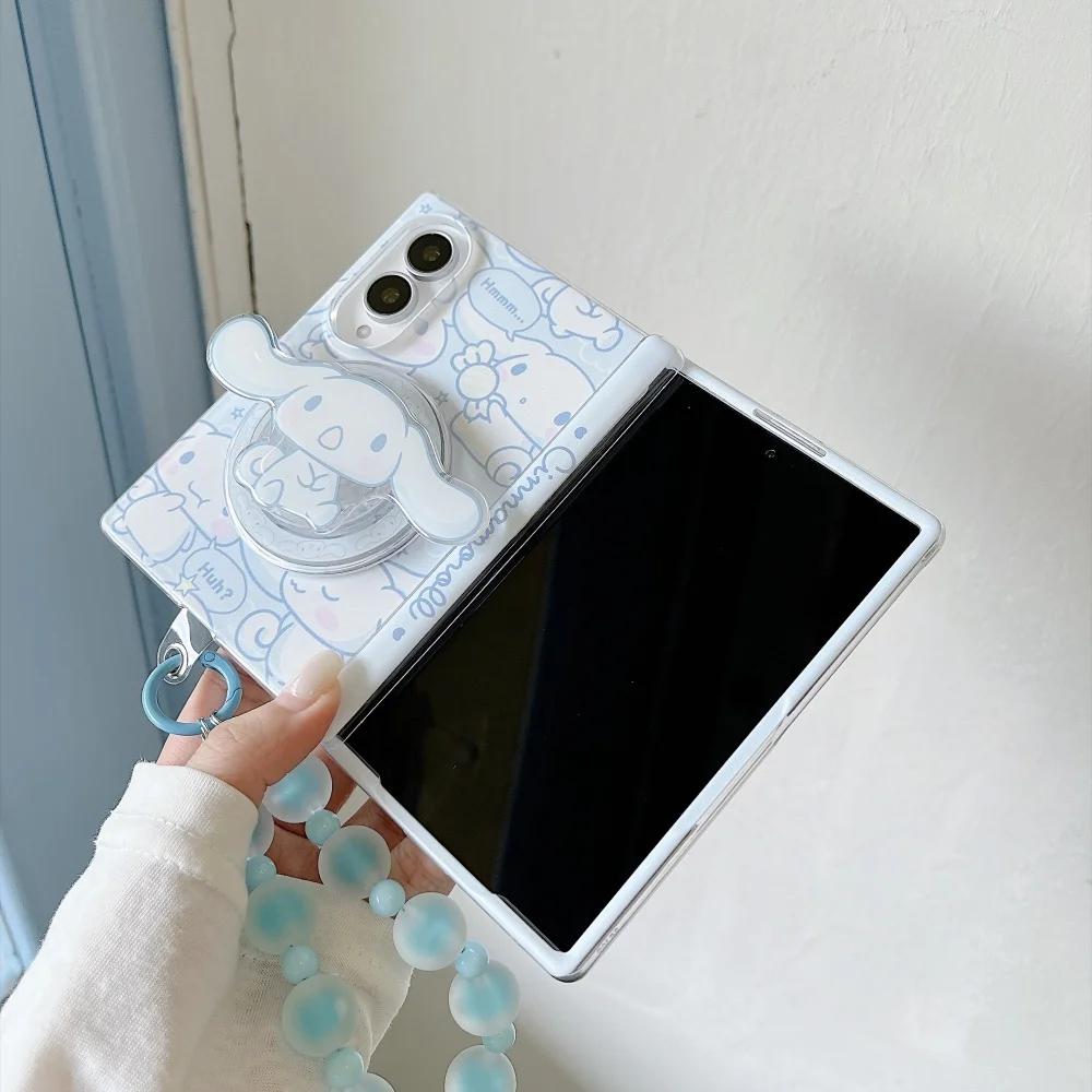 Nowy modny koreański uroczy niebieski futerał na telefon z dużymi uszami szczeniaka do Samsung Galaxy Z Fold 8 z podstawką Magsafe, kawaii, odporny na upadki. — zdjęcie produktu 5