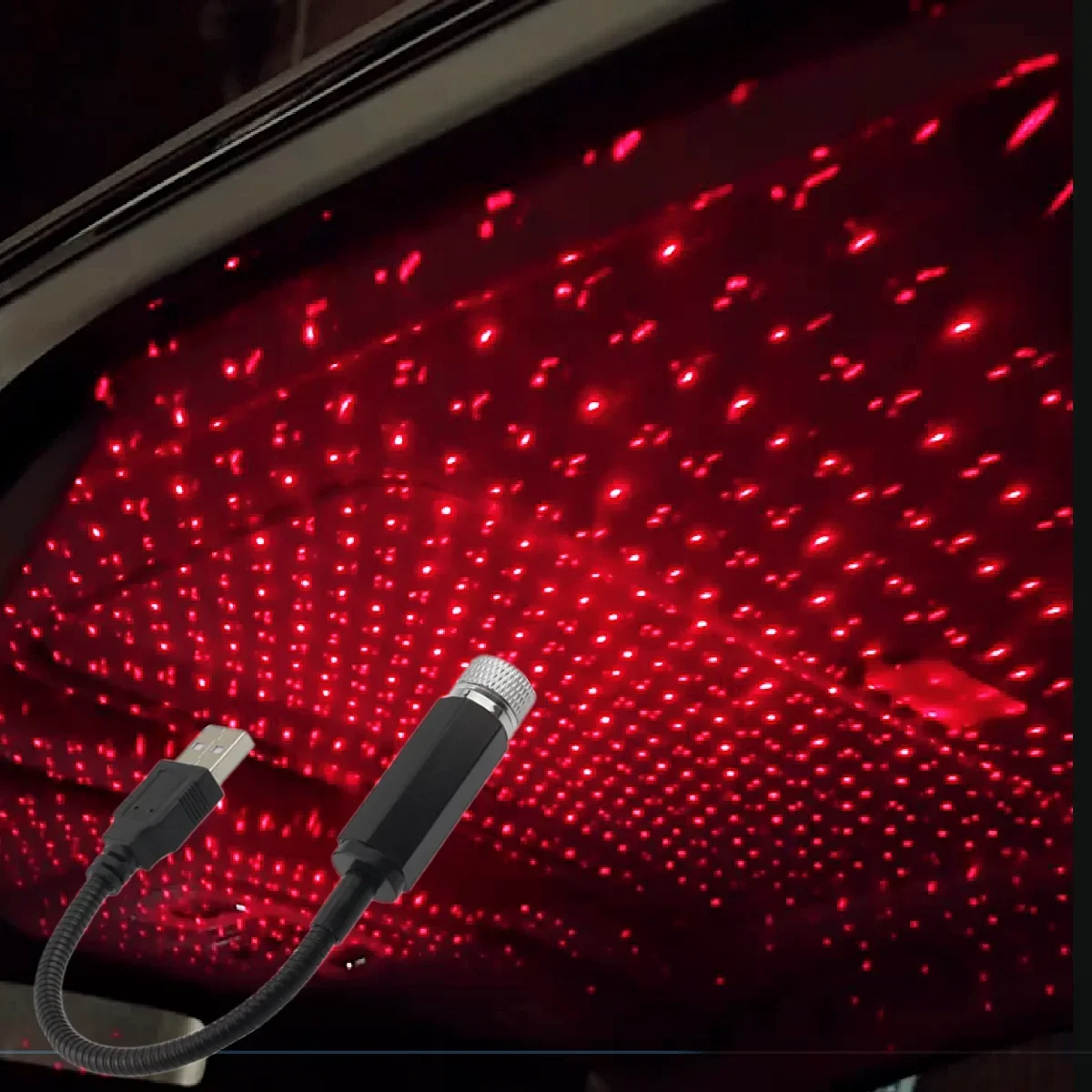Światło gwiazd na dach samochodu Wnętrze LED Gwiaździsta atmosfera laserowa Projektor otoczenia USB Automatyczna dekoracja Nocny wystrój domu Galaxy Lights — zdjęcie 2