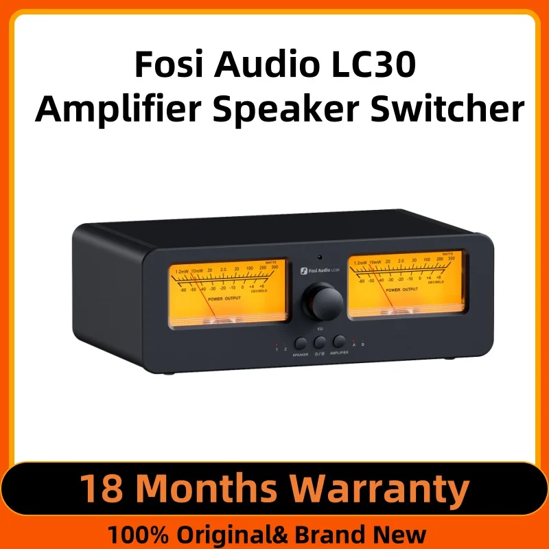 Fosi אודיו lc30 מגבר רמקול מתמיר 2-in-2 החוצה תיבת מקליף אודיו אנלוגי עם תצוגת לוח db עם שלט רחוק
