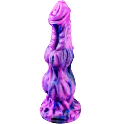 Soft Flexível Monster Silicone Dildos com nós para homens e mulheres, pênis para cães, brincadeiras vaginais e anais, ventosa G Spot, brinquedo adulto do sexo, galo