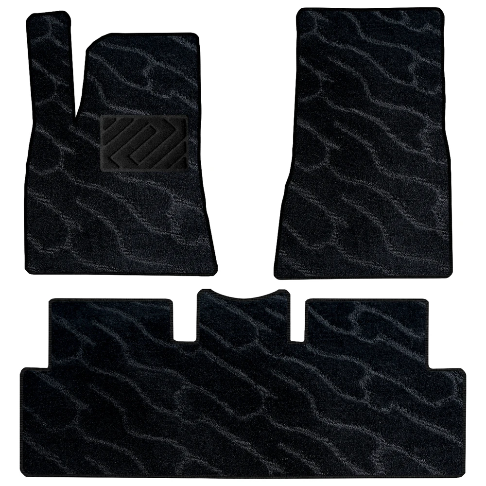 Carpet Floor Mats for 2017-2024 Tesla Model 3, Premium All Weather Anti-Slip Waterproof Floor Liners,Black Automotive Carpet