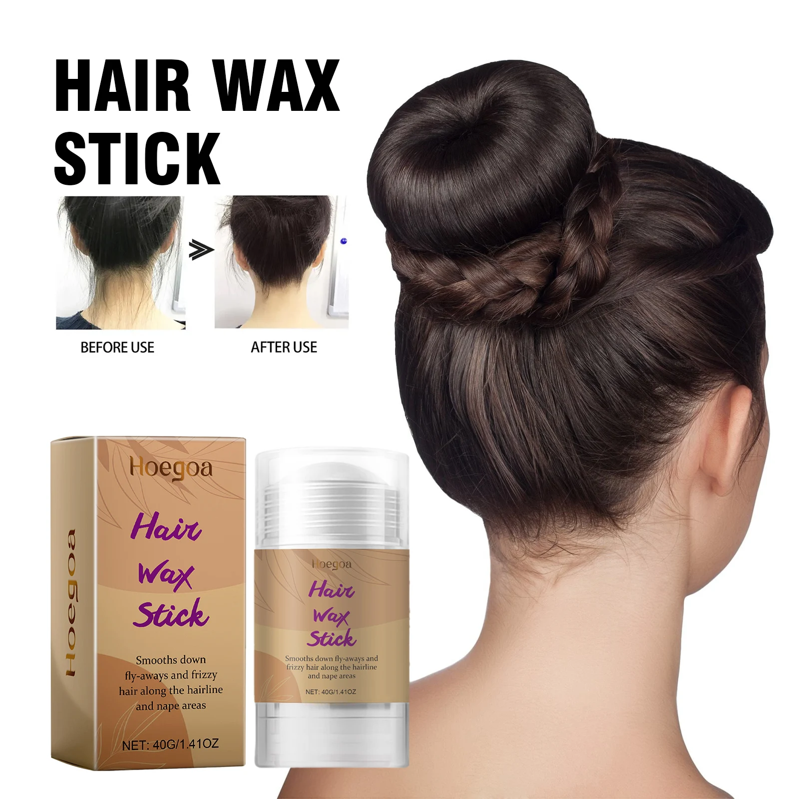 Hair Wax Stick Fly-away Control & Styling Pomade Kids Women and Men Soft Pliable Hold Hair Care Slick Back Stick Styling Product