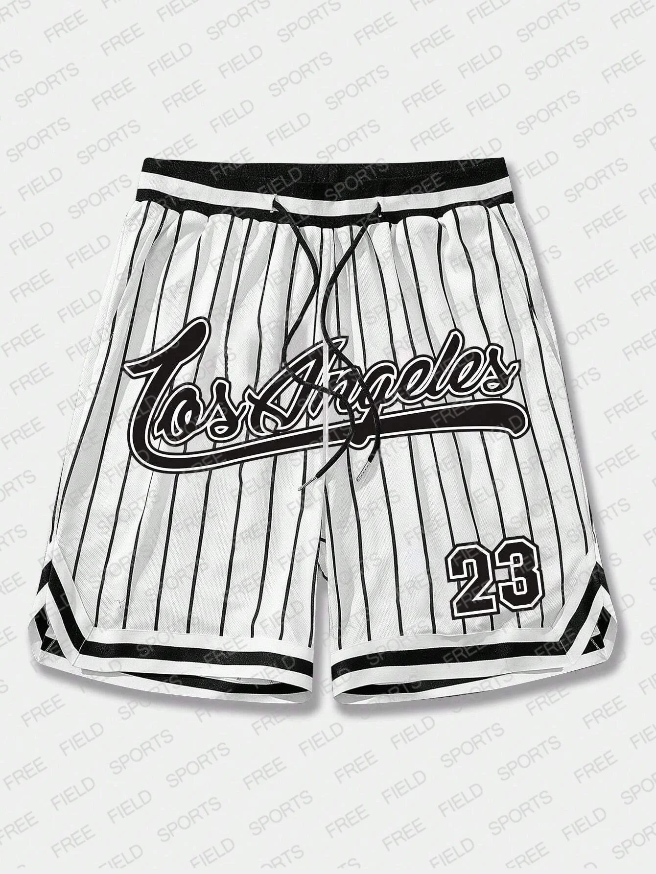 American Retro Gradient Fashion Shorts Unisexy Basketball Short Pants Men Striped & Letter Graphic Drawstring Waist Mesh Shorts