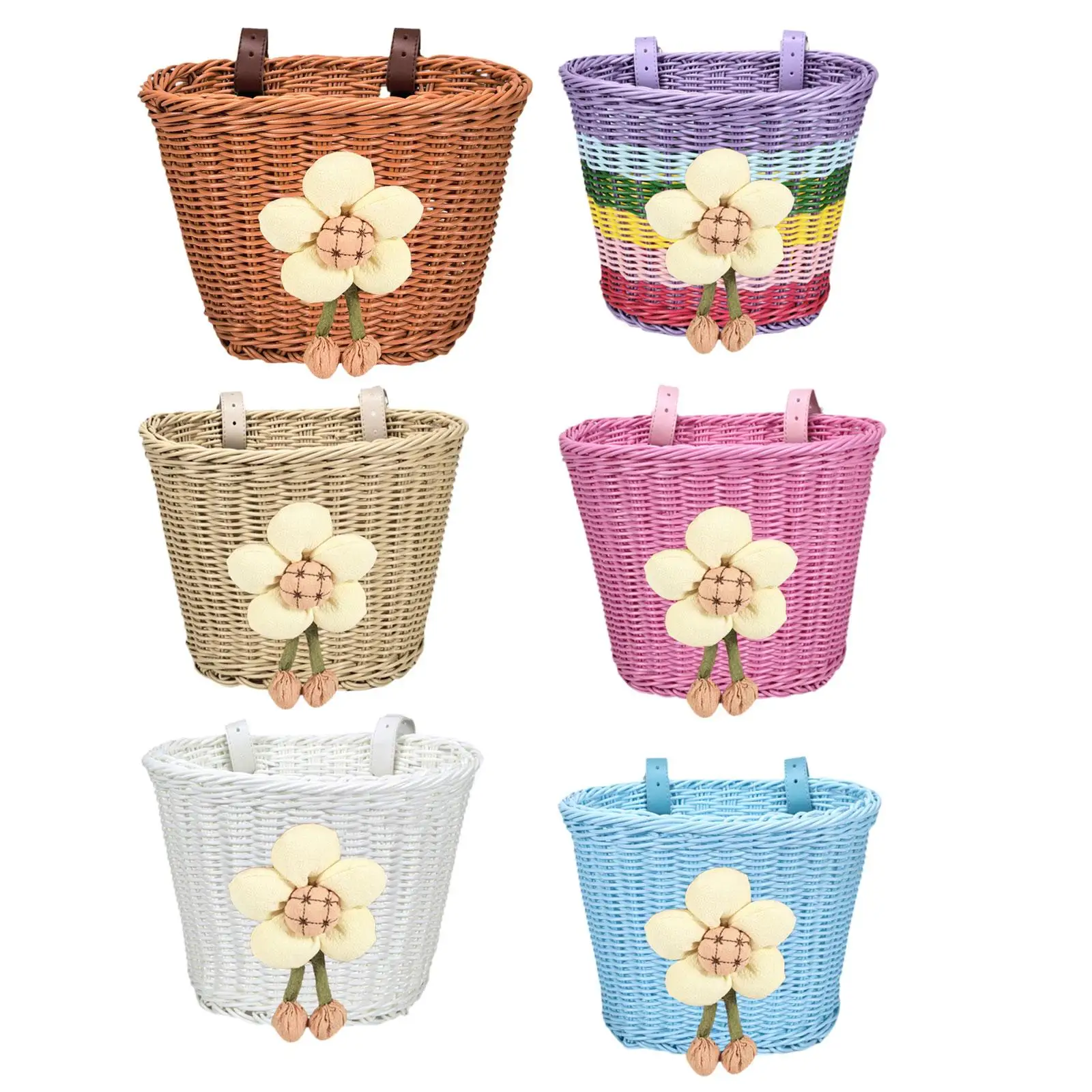 AliExpress Kids Bike Basket Durable Handlebar Storage Basket with Adjustable PU Straps for Children Perfect for Outdoor Biking Cycling Picn