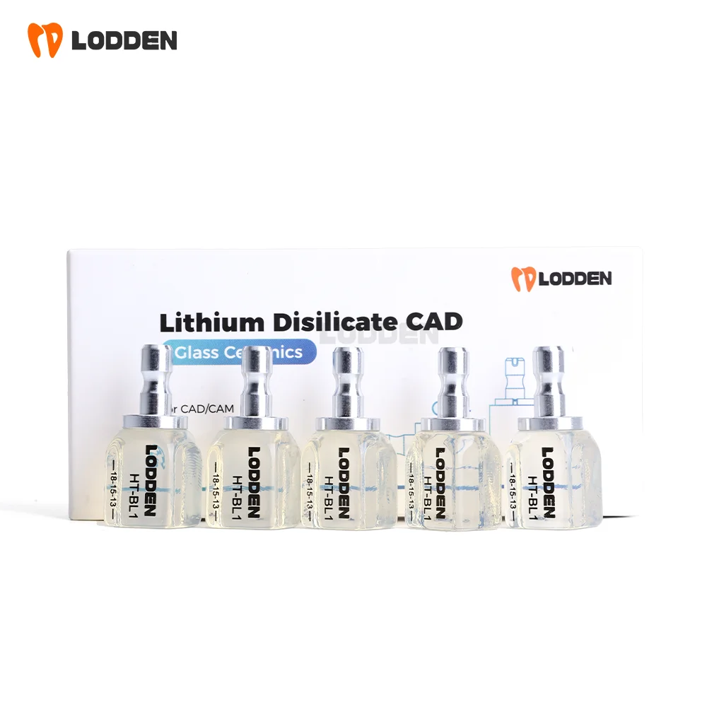 Dental C14 Lithium Disilicate Amber Series Glass Ceramic Block 18*15*13mm CAD/CAM System