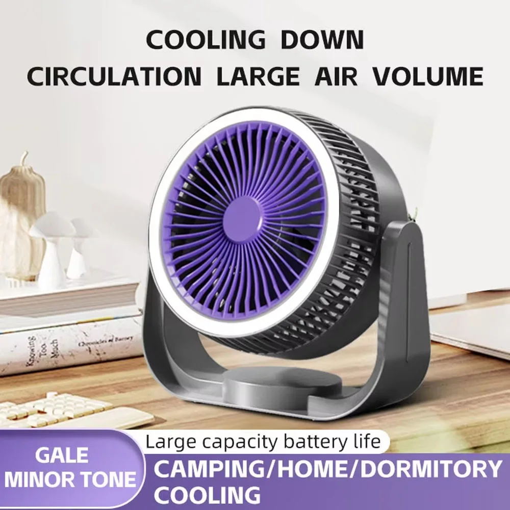 USB Rechargeable Portable Fan 2000mAh Camping Outdoor Cordless Fans Mini Desk Air Circulator Fan Travel Personal Cooling Fan view 3