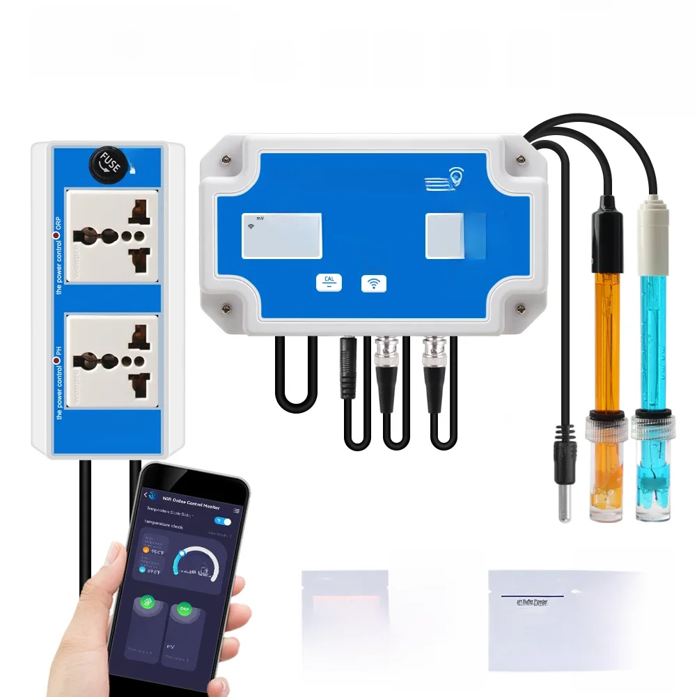 Smart WIFI Online Meter PH ORP Temp Aquarium Wasserqualität Tester Monitor Controller für Schwimmbad Spa Soilless Anbau