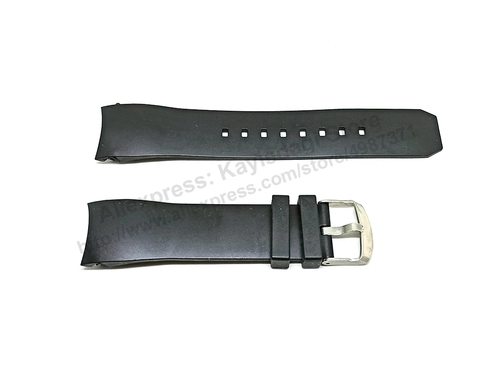 22mm Black Rubber Silicone Replacement Curved end Watch Band Strap - Fits/For Jacob & Co Ghost