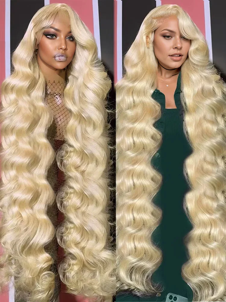 

Mossily 613 Blonde Body Water Wave HD 13x6 Lace Front Human Hair Wigs 40 Inch Transparent Brazilian Remy 13x4 Lace Frontal Wig