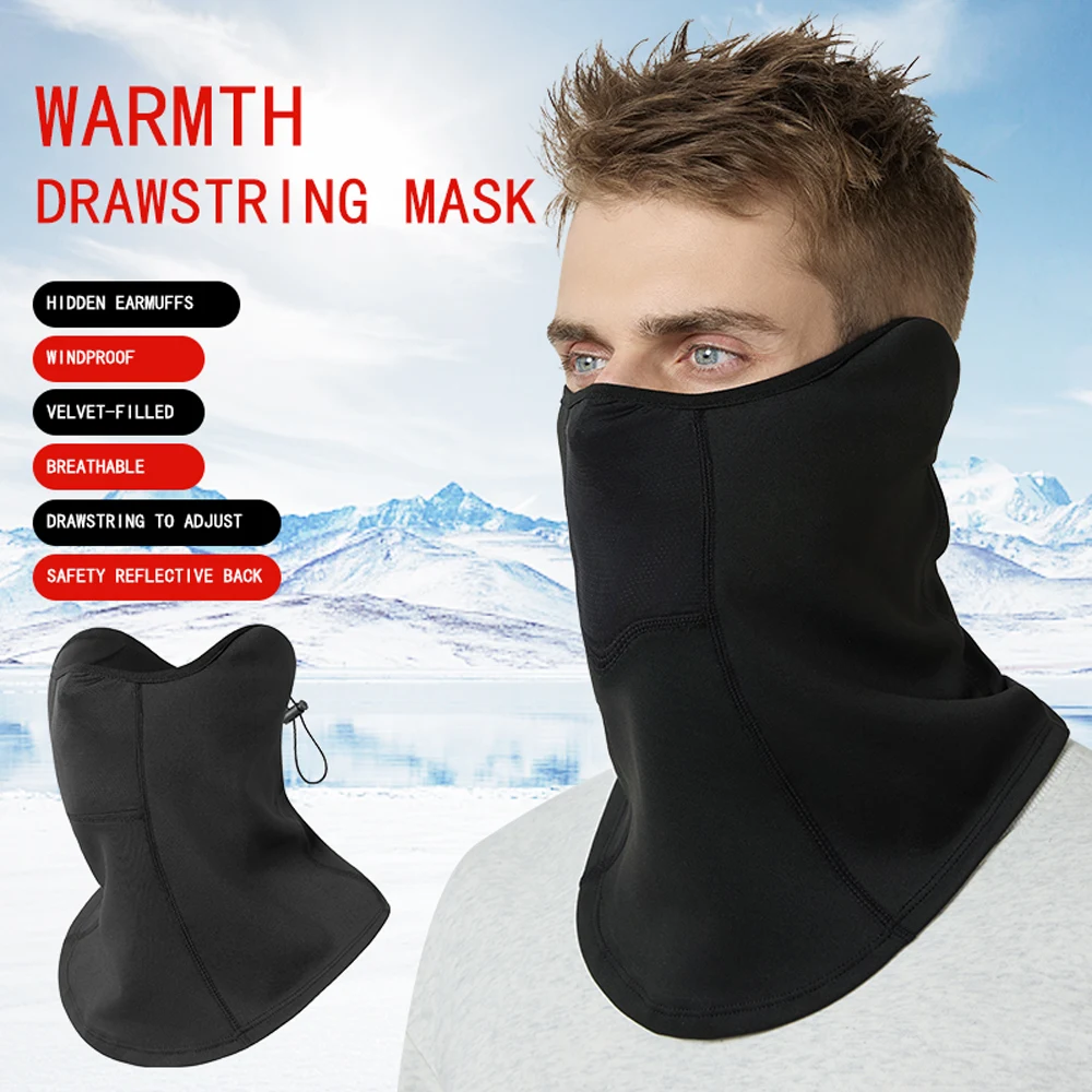 

winter cycling warm mask outdoor mask thick cold-proof neck collar face protection neck cover fleece thickened head cover men an