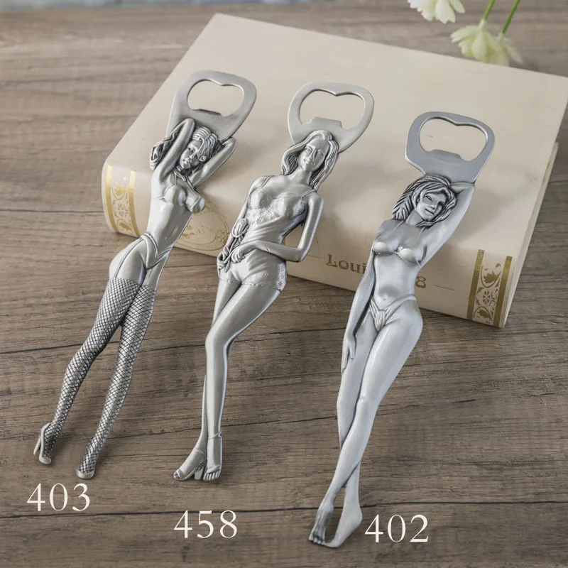 

Zinc Alloy Beer Bottle Opener Creative Metal Beauty Women Bottle Opener Kitchen Bar Tools Accessories Gift for Boyfriend