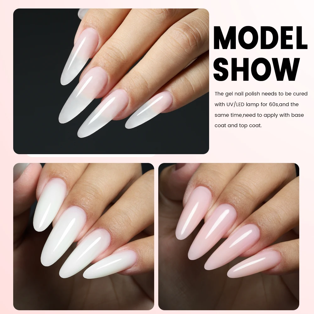 YOKEFELLOW 15g Poly Nail Gel Jelly Nude Pink for Nail Extension Gel UV Acrylic Gel Crystal Gel Varnish  Nail Art Builder Gel DIY