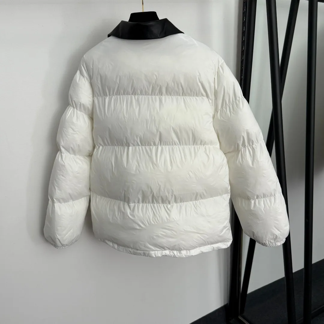 

25Ss Autumn Winter Women's Colorful Leather Leather Long Sleeve Cotton Bread Suit Jacket SU137