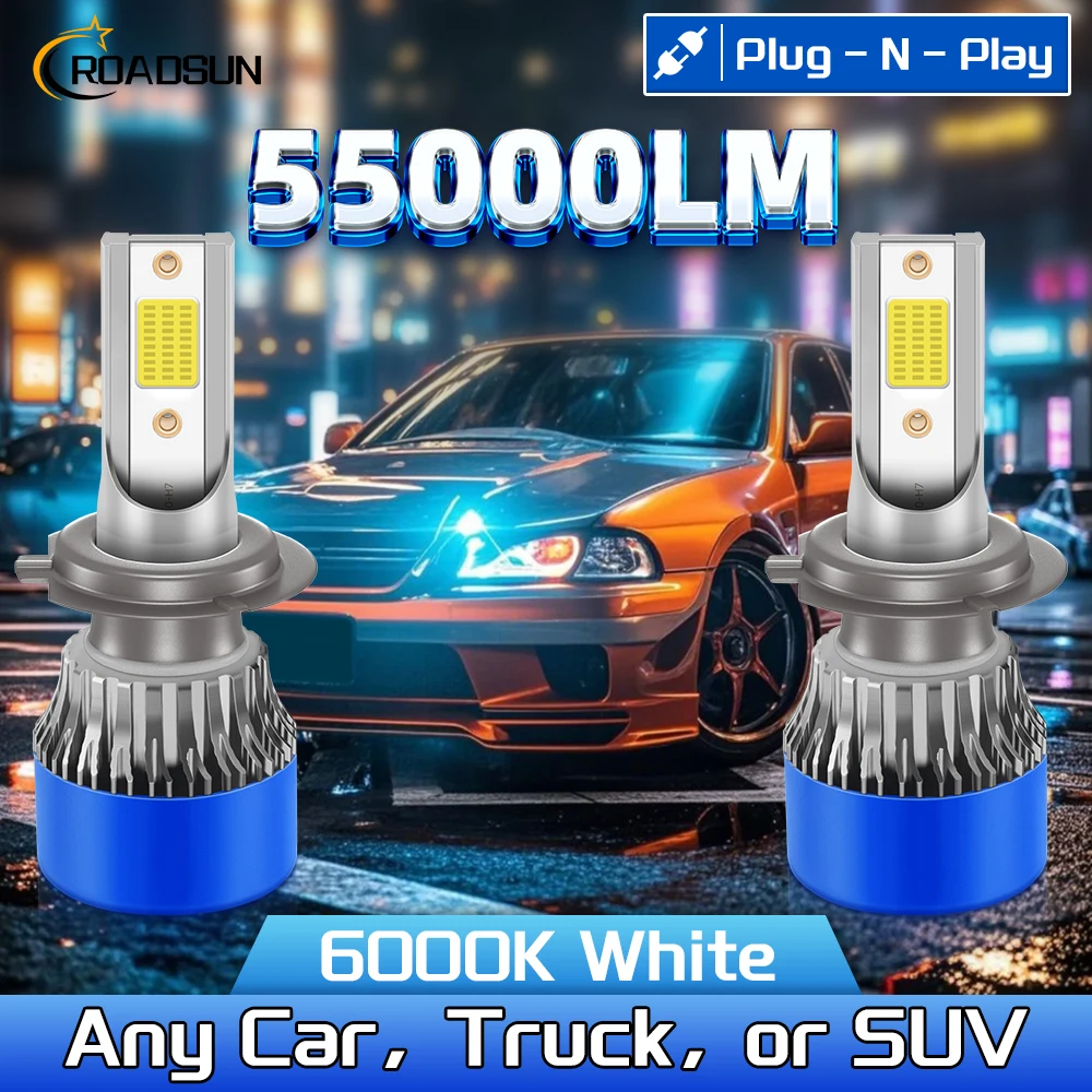 2Pcs H7 Led Headlig…