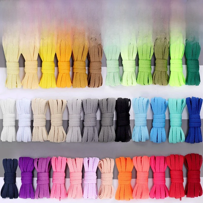 1 paire 36 couleurs Air Force OneAJ1 lacets pour baskets plat classique Original solide blanc noir chaussure dentelle basket-ball sport lacets