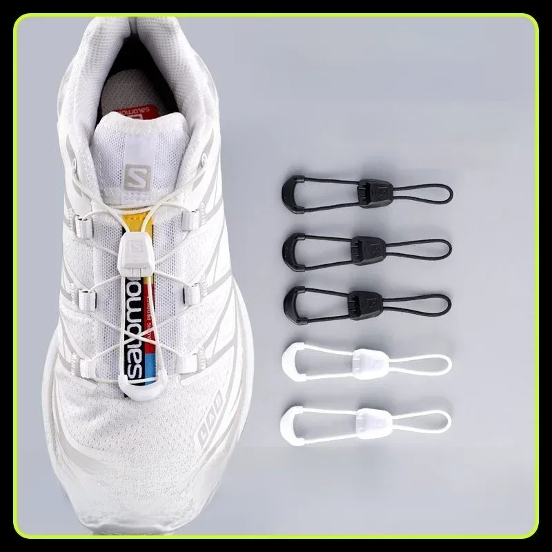 Lacets de chaussures de tennis ronds élastiques sans liens, baskets de course, noir, blanc, accessoires de chaussures pour adultes et enfants