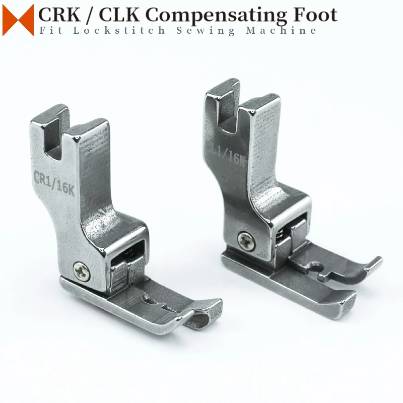 CRK CLK 1/32'' 1/16'' Left / Right Compensating Presser Foot For Industrial Single Needle Lockstitch Sewing Machine 0.1, 0.2cm