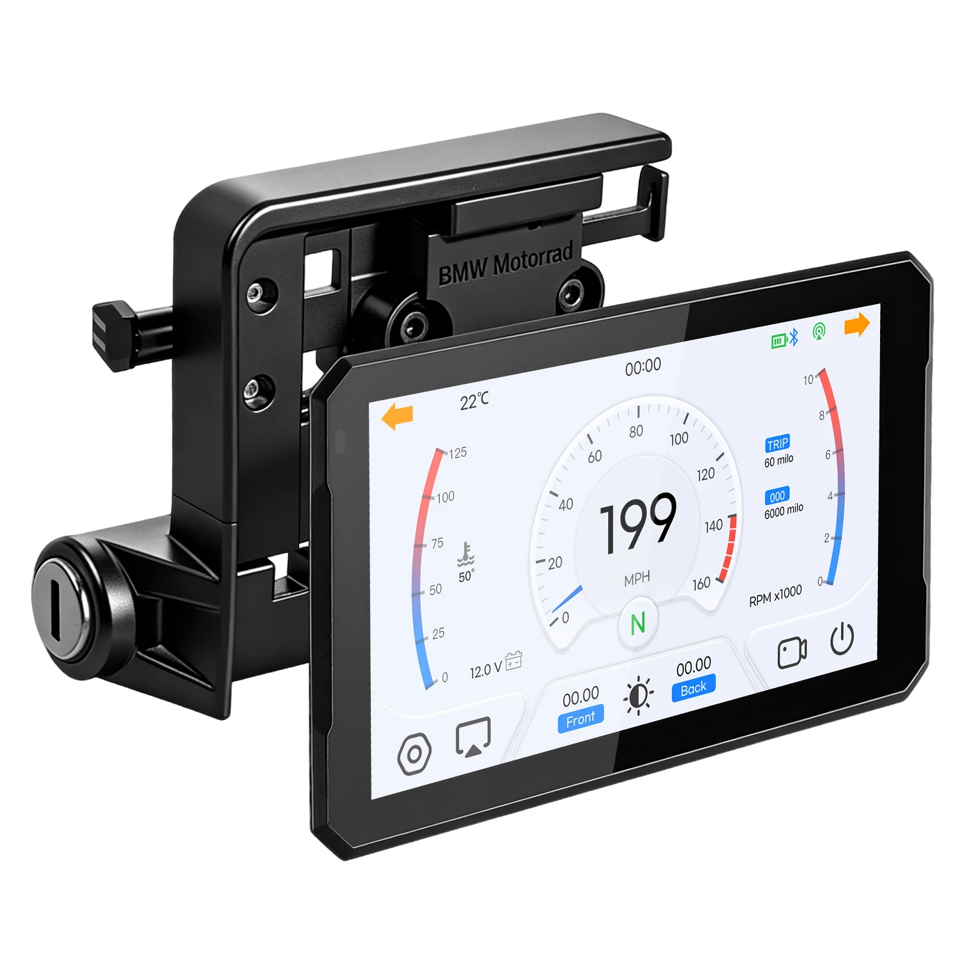 Écran tactile IPS de 7 pouces pour moto, navigation GPS sans fil, CarPlay sans fil, Android Auto, étanche IP67, portable, Bluetooth, pour moto