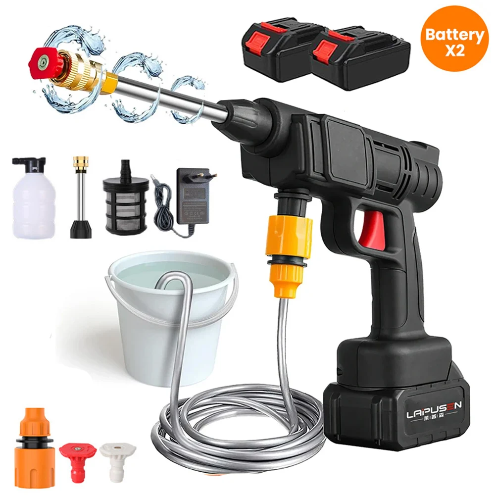 Lavadora de alta presión inalámbrica, pistola de agua pulverizada de 1500W, máquina de limpieza de coche a presión para batería Makita de 18V