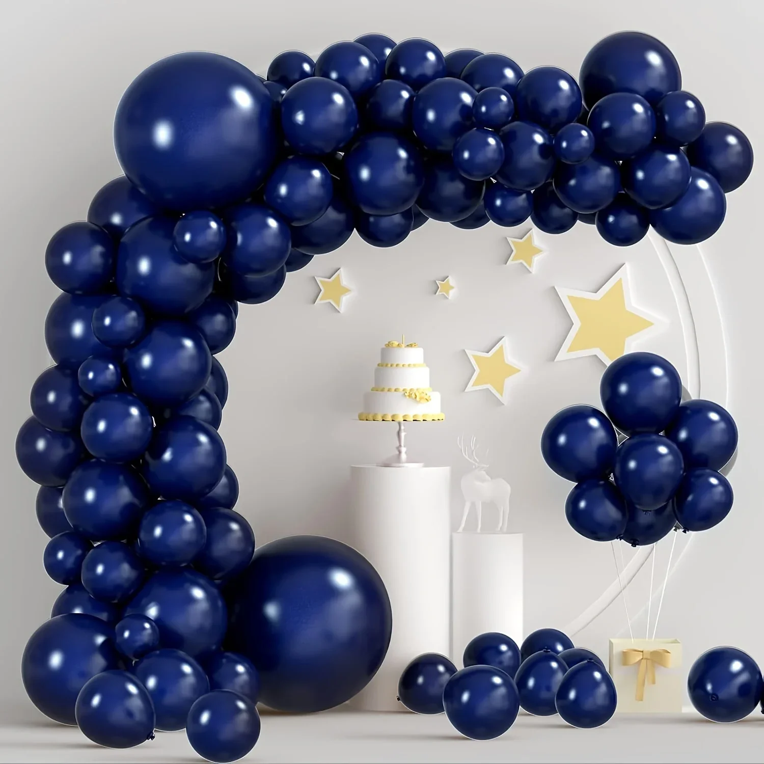 109 sztuk granatowych balonów zestaw 5/10/12/18 cali granatowe balony i granatowa wstążka balonowa — zdjęcie 2