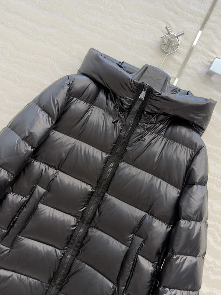 خريف شتاء نمط جديد مقنعين هود سستة البندول نمط طويل أسفل سترة امرأة بيضاء موضة الدفء أسفل سترة