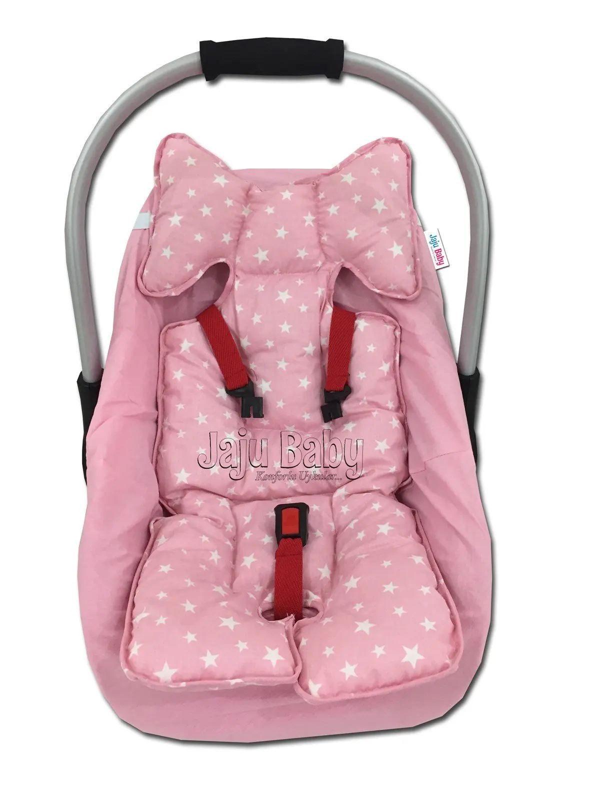 Handmade Pink Star Car Seat Cushion - Stroller Cushion