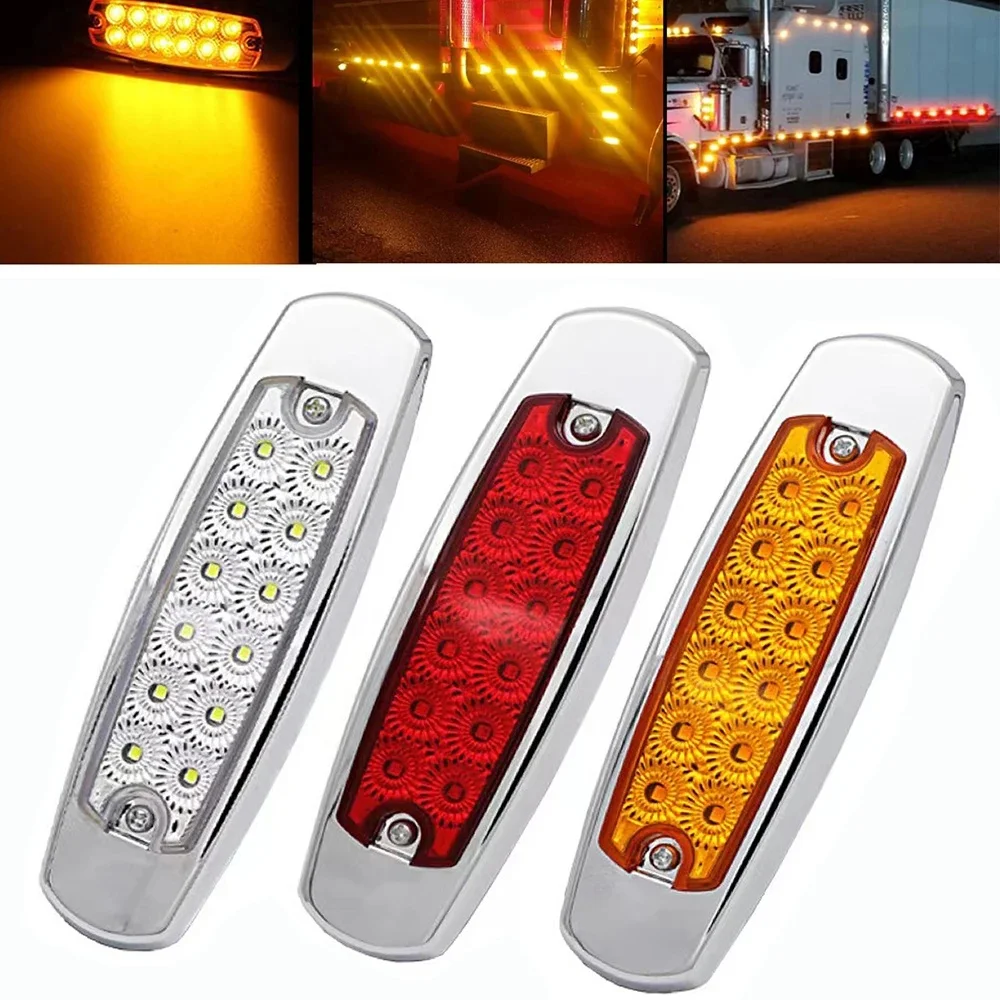 12 feux de position latéraux LED 12V 24V universels Turck feux latéraux lampes feu de dégagement pour camion remorque camion caravane Bus Van bateau