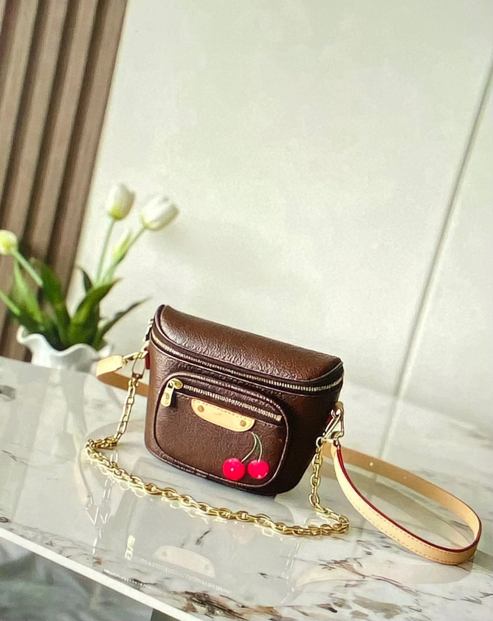 

2025 New Cute Cherry Pattern Women's Canvas Mini Shoulder Crossbody Bag (Size: 17-12-9.5cm) C2