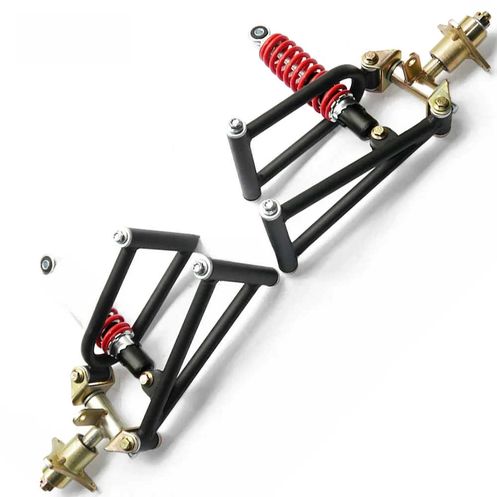 1 zestaw 285mm zawieszenie wahacz A ramię kierownicy Strut Knuckle wrzeciona z piasta koła nadające się do DIY 50cc Buggy elektryczne ATV UTV części — zdjęcie 2