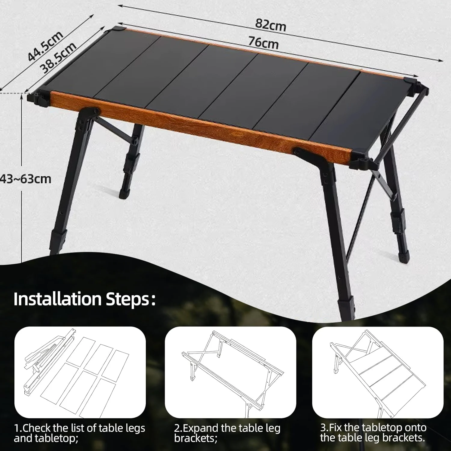 طاولة تخييم Pandatour IGT قابلة للطي من الألومنيوم للشواء والنزهات في الهواء الطلق وخفيفة الوزن للغاية ومحمولة لصيد الأسماك
