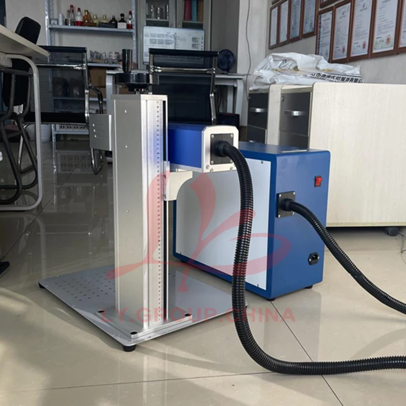 20W 30W 50W Mini Fiber Laser Marking Machine With Rotation axis Metal Engraving Machine for PVC Plastic Stainless Steel Cartoon
