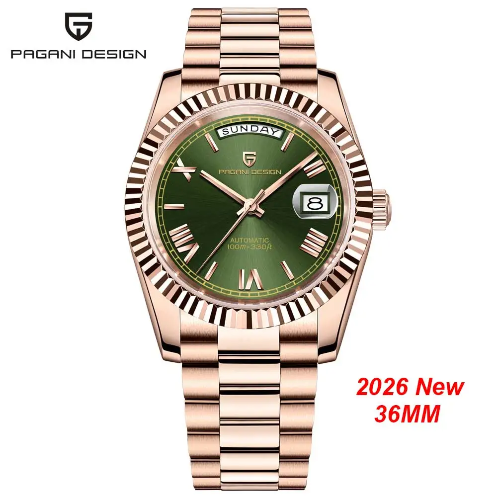 PAGANI DESIGN D36 Goud Zwart Heren Mechanisch Horloge Luxe Automatisch horloge voor heren AR Saffierglas Polshorloge Lokale verzending