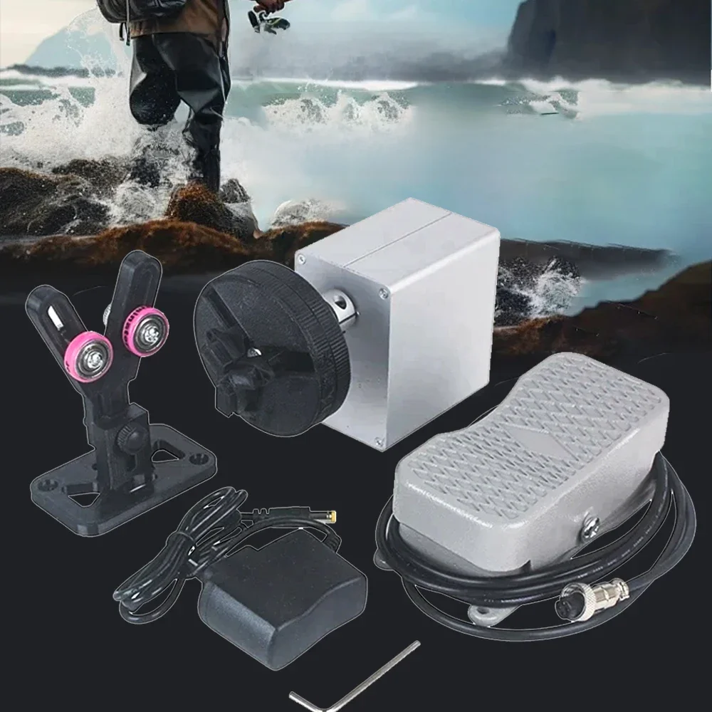 DIY Fishing Rod Epoxy Rotary Applicator Portable Fishing Rod Making Electric Drive Machine Fishing Rod Winder