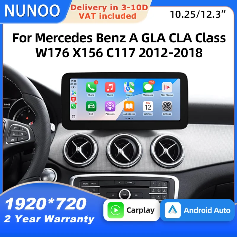 Image of Linux Wireless CarPlay Android Auto für Mercedes Benz A GLA CLA Klasse W176 X156 C117 2012-2018 Multimedia-Bildschirm Smart-Systeme Navigation