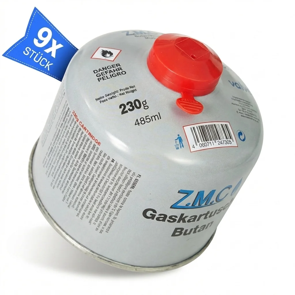 Z.M.C 1X - 24X gaspatroon 230g schroefventiel EN417 voor campingkachel en gasgrill