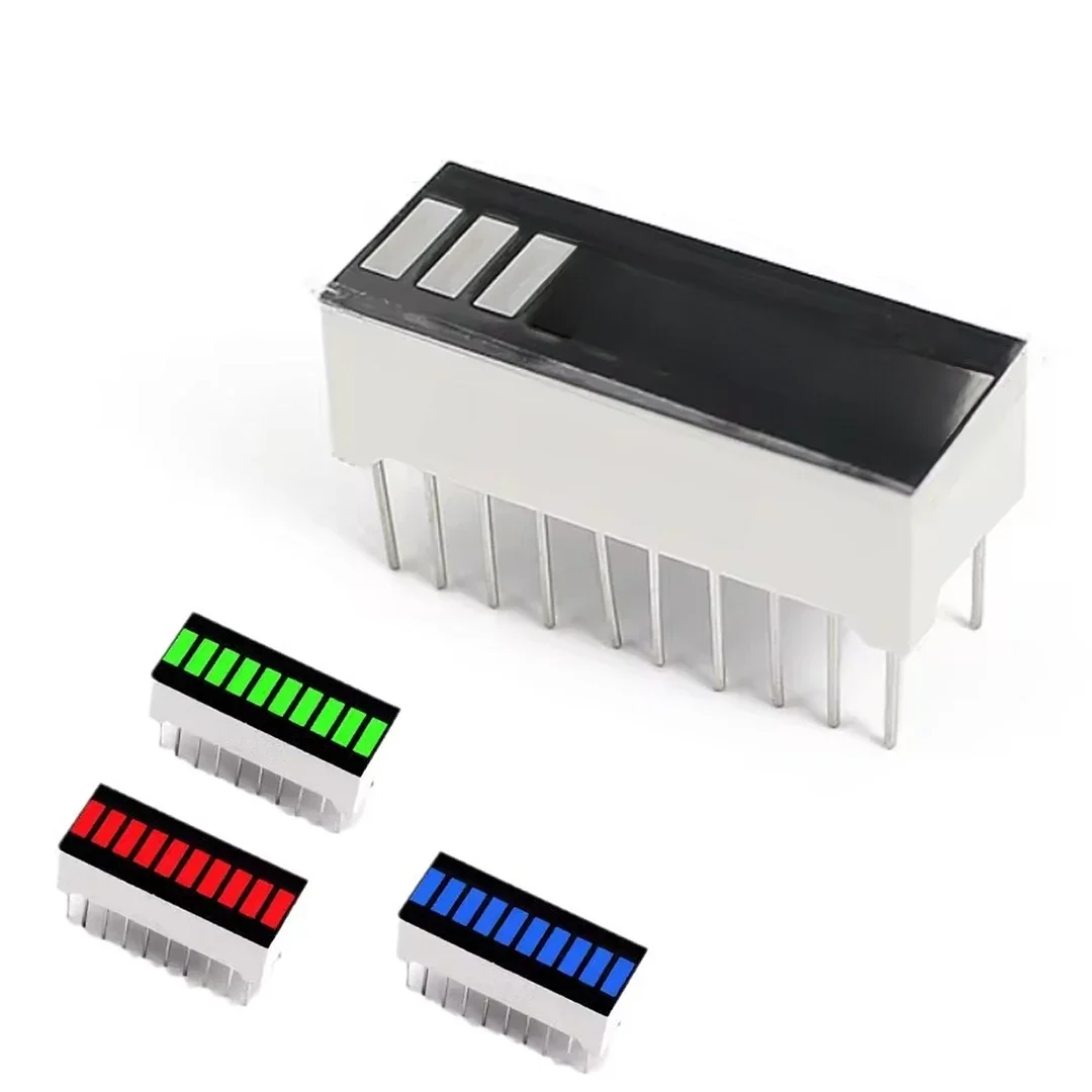 5/10 sztuk wyświetlacz LED Bargraph Light 10 segmentów czerwony niebieski żółty zielony pojedynczy kolor poziom baterii wykresek paskowych dla Arduino, DIY — zdjęcie 2