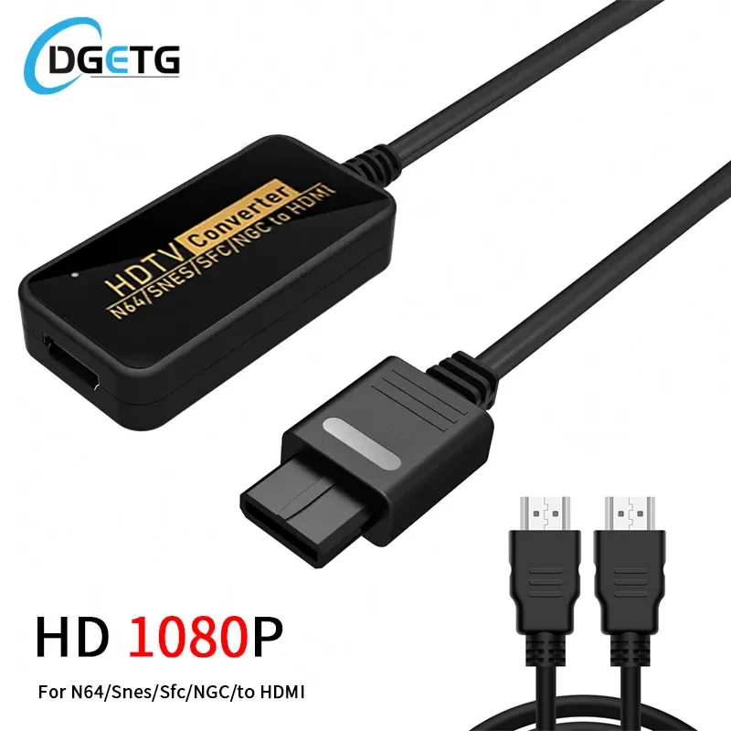 1080P NGC/SNES/N64 To HDMI Converter Adapter,HDMI Cable for Nintend 64 SNES Console Game Cube Plug and Play Restore Game Screen