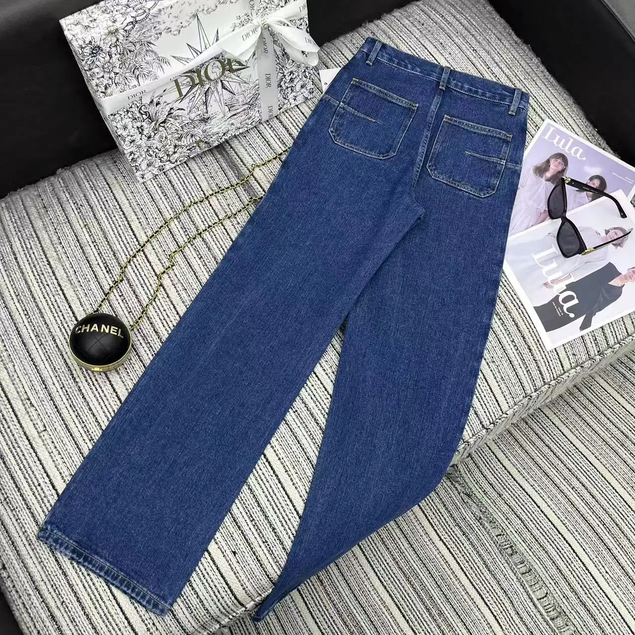 

25 NEW Women's Slimming Straight Leg Jeans Stretchy Cotton Striped Embroidery Denim Pants Breathable Easy Wash Skinny Jeans