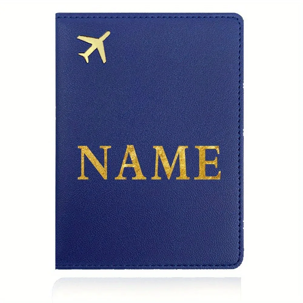 

Custom Name RFID Blocking PU Passport Holder, Slim Portable Wallet for Cards Tickets Travel Document Daily Storage Case