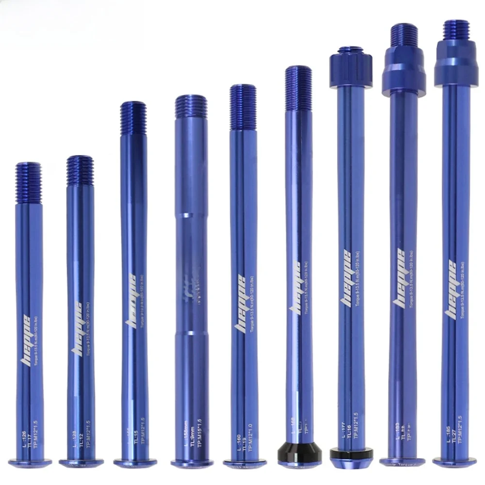 AliExpress heppe MTB Road Bike Blue Thru Axle 12x100/110 15X100/110 Front Fork Shaft Skewer Rear Hub Thru Axle 12x142/148 Ultra Light Barrel Axis