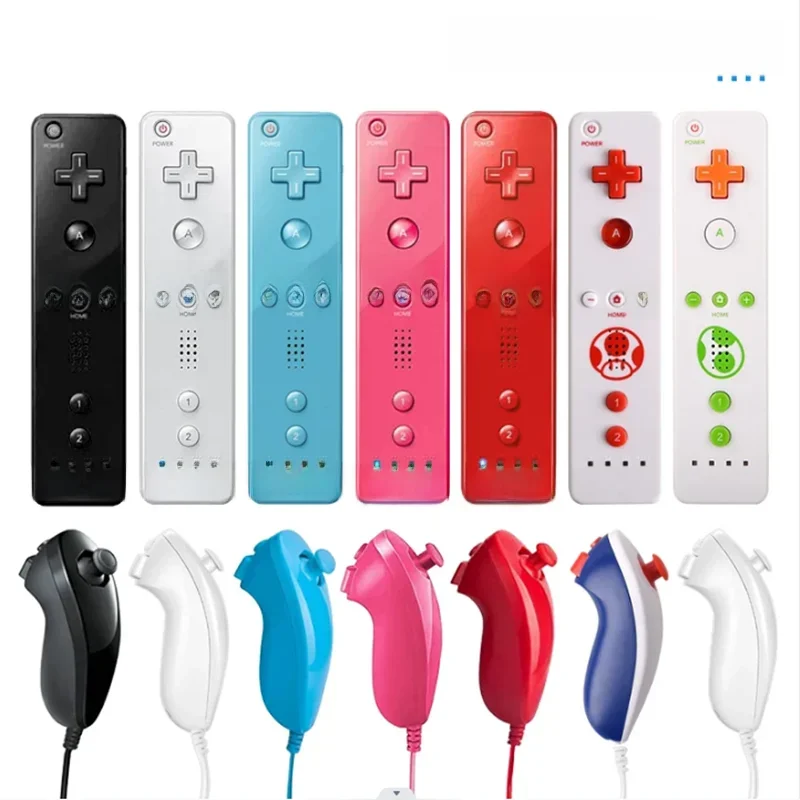 Une paire de télécommandes Motion Plus, manette de jeu Wii avec contrôleur Nunchuck pour le contrôle des jeux Nintendo Wii