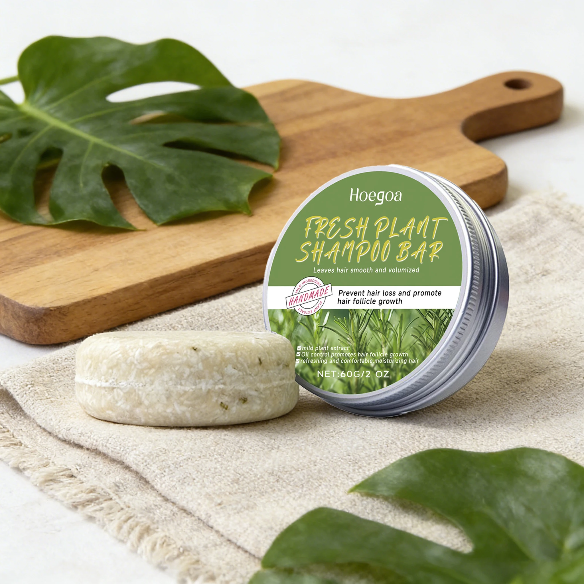 

Твердый шампунь для волос с розмарином 60 г, травяная формула, питание кожи головы, бережное очищение, контроль жирности, разглаживание, против пушистости, мыло-шампунь для волос