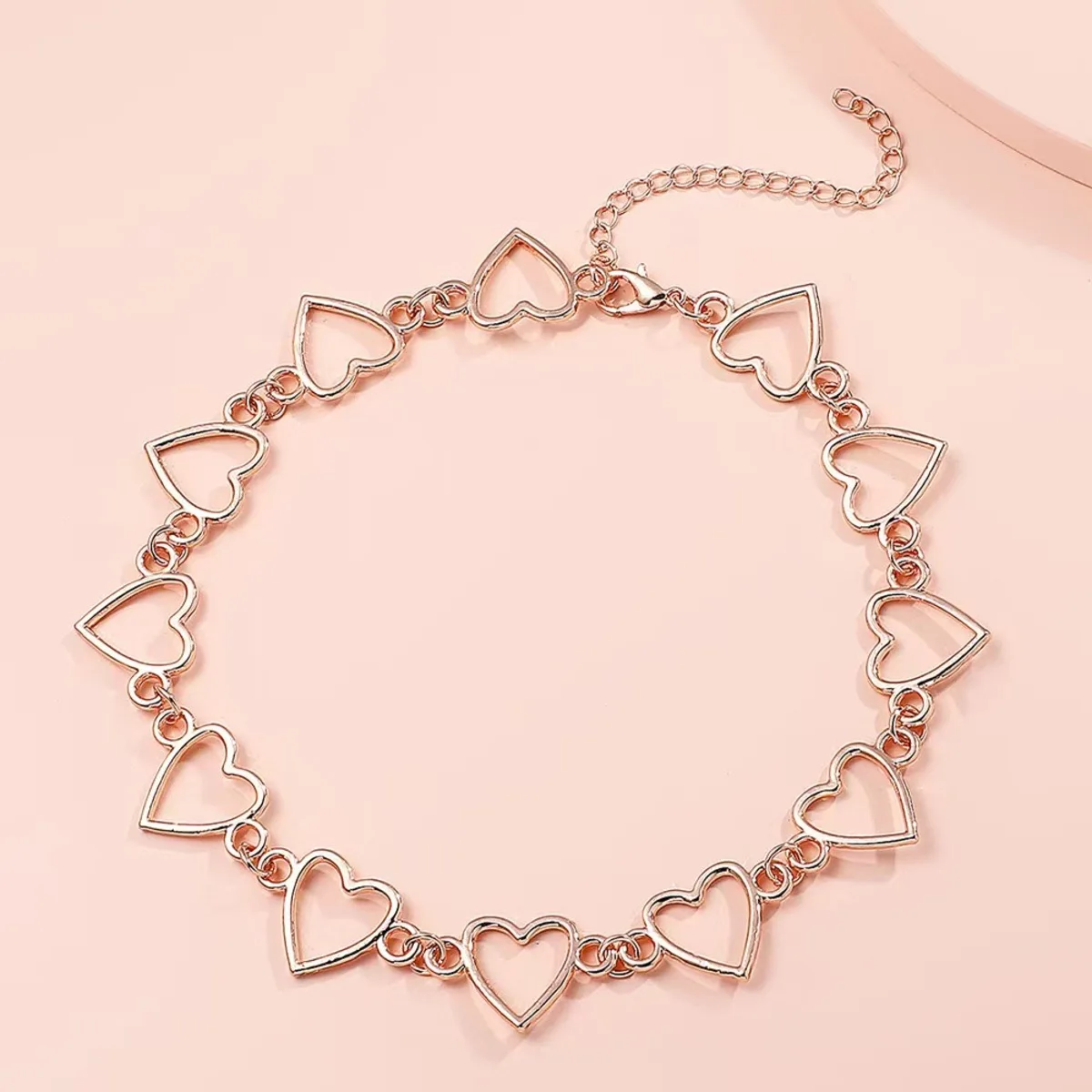 Heart Hollow Out Necklaces Women Adjustable Electroplated Alloy Accessories Summer Women Choker Necklace image 2