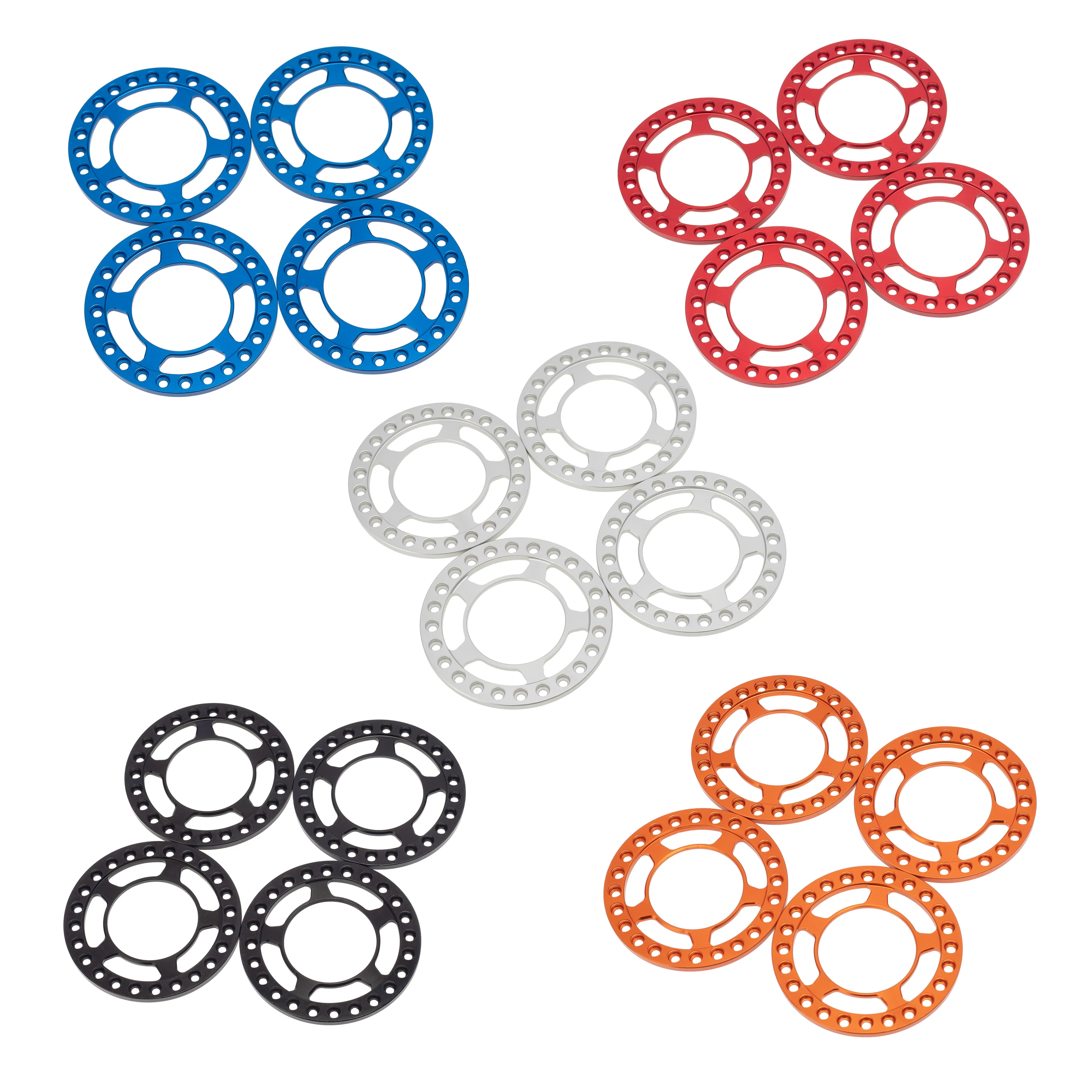 

MEUS 4PCS CNC Aluminum Wheel Outer Beadlock Ring for TRX4 Axial SCX10 90046 D90 1.9" Wheels Rim 1/10 RC Crawler