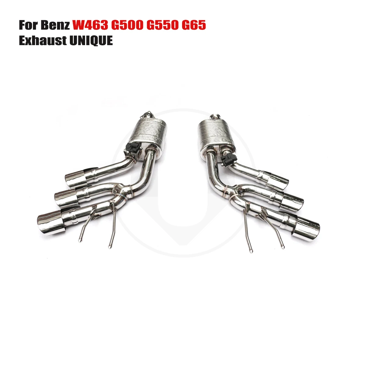 

UNIQUE For Benz W463 G500 G550 G65 Six out of the tail section performance valve exhaust system ss304 exhaust muffler